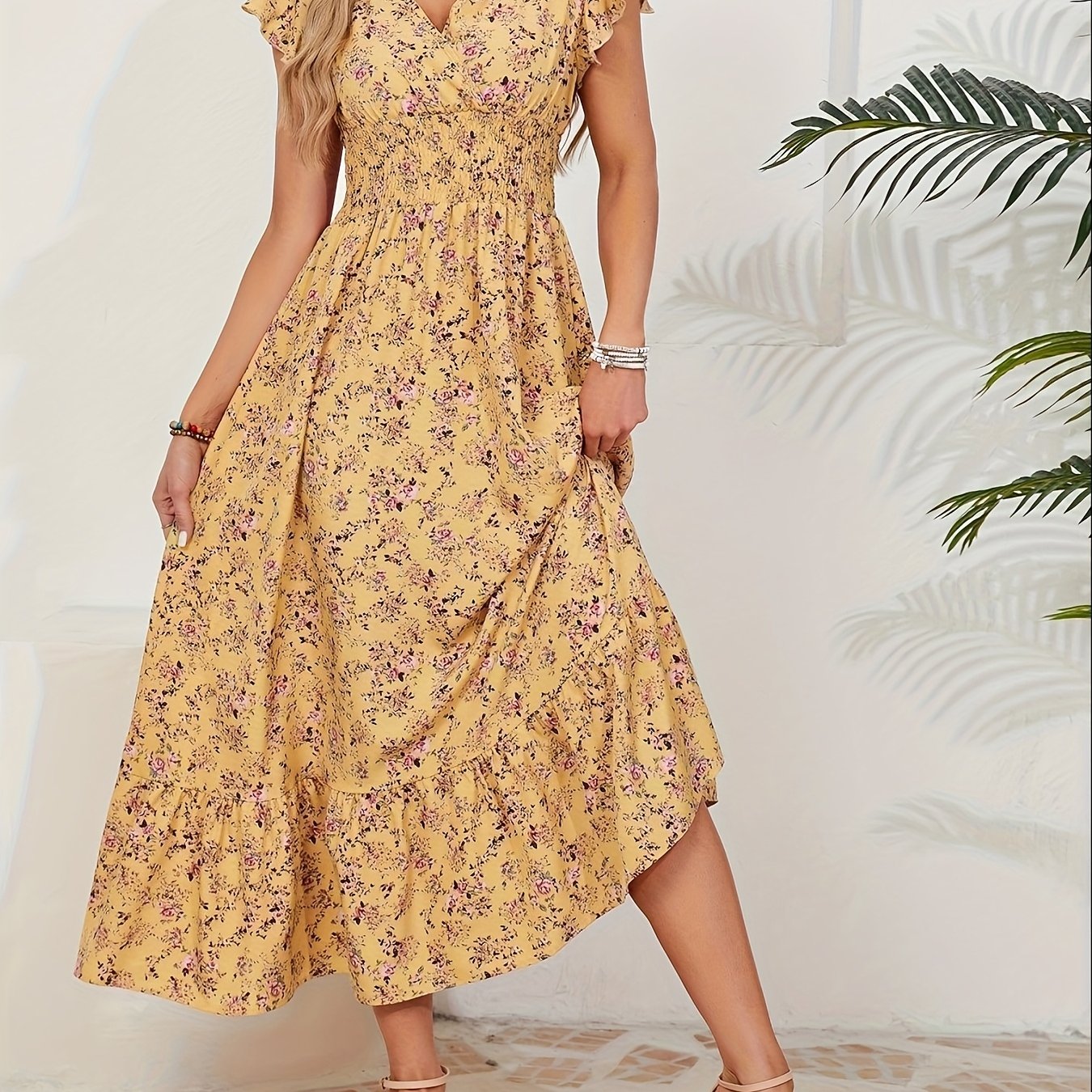 Mia | Abito floreale con spacco