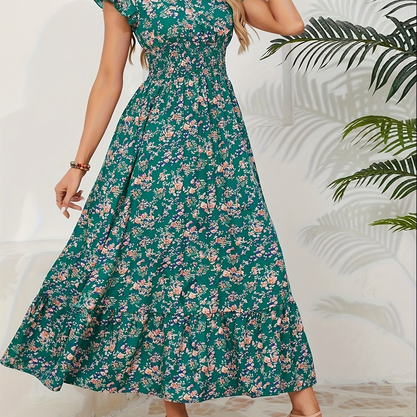 Mia | Abito floreale con spacco