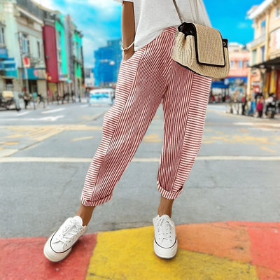 Felicia | Pantalon en lin rayé